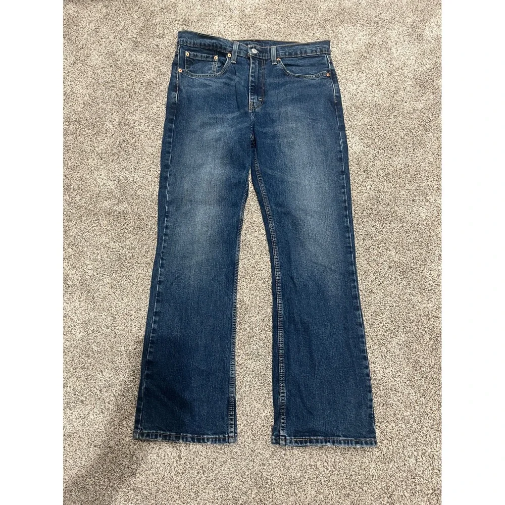 Levis 527 Slim Bootcut Jeans Mens 34x31 Dark Wash Denim Blue 05527-0534